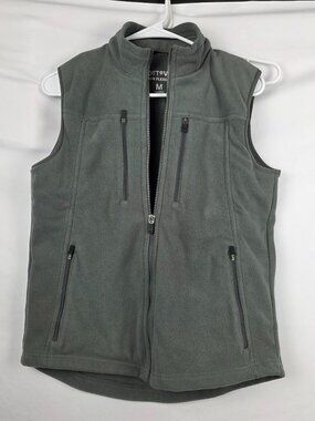 SCOTTeVEST Fireside Fleece Vest Women's Size Medium Black Zip Up Utility Travel